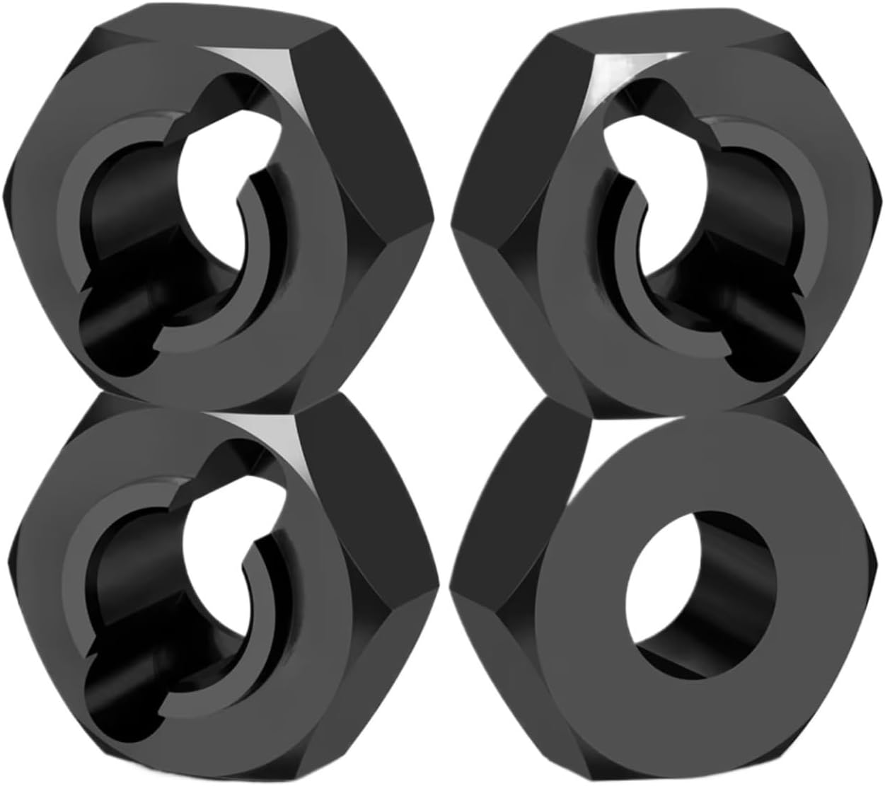 For Losi Micro-B 1/24 4個入り アルミ合金製 六角ホイールハブアダプター 2WD RCカー用 バギー アップグ