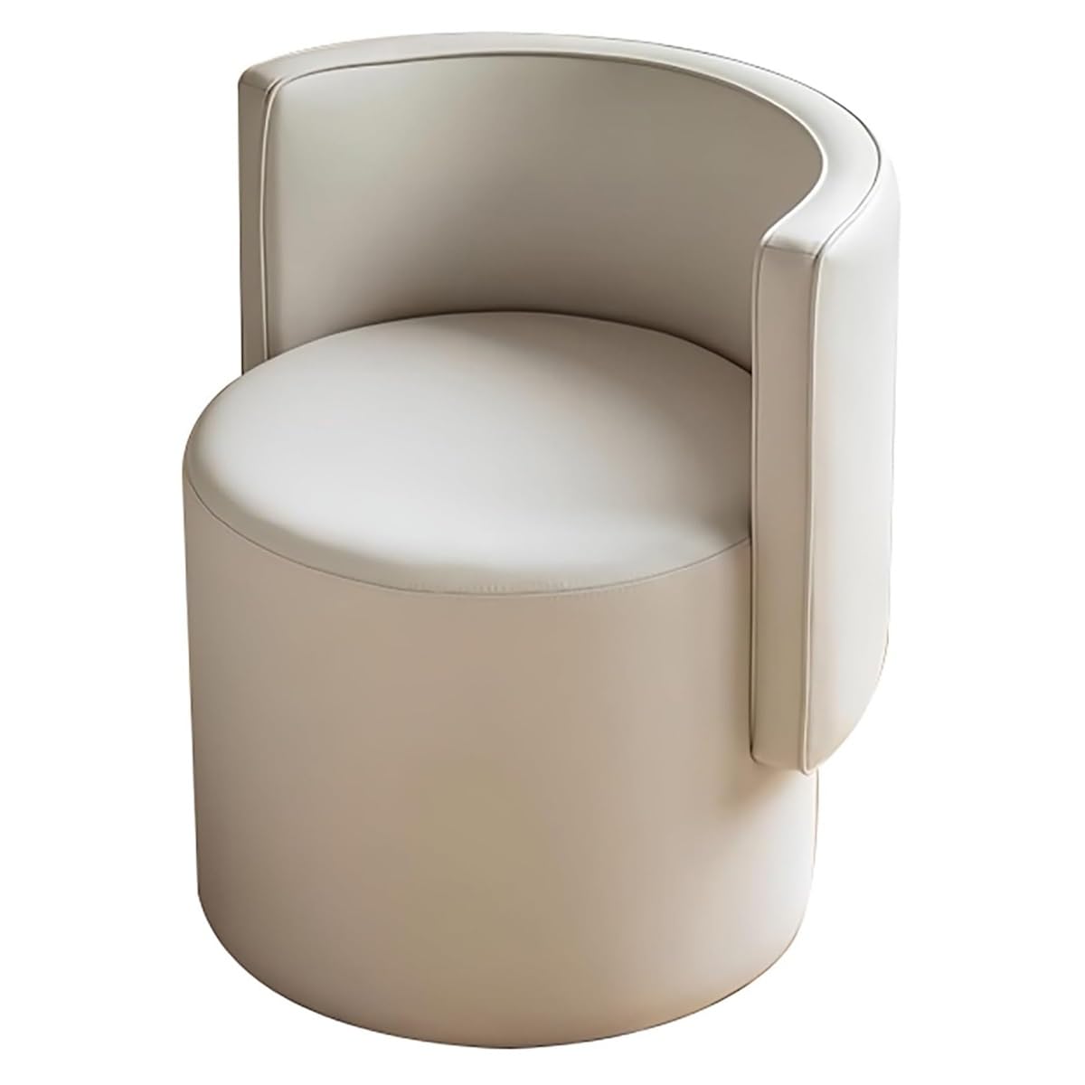 Silla giratoria de tocador de piel sintética con acabado elegante y ergonómico