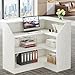 Tribesigns Reception Desk with Storage Shelves, L-Shaped Modern Front Desk, Reception Counter Table for Small Office, Salon, Checkout, White