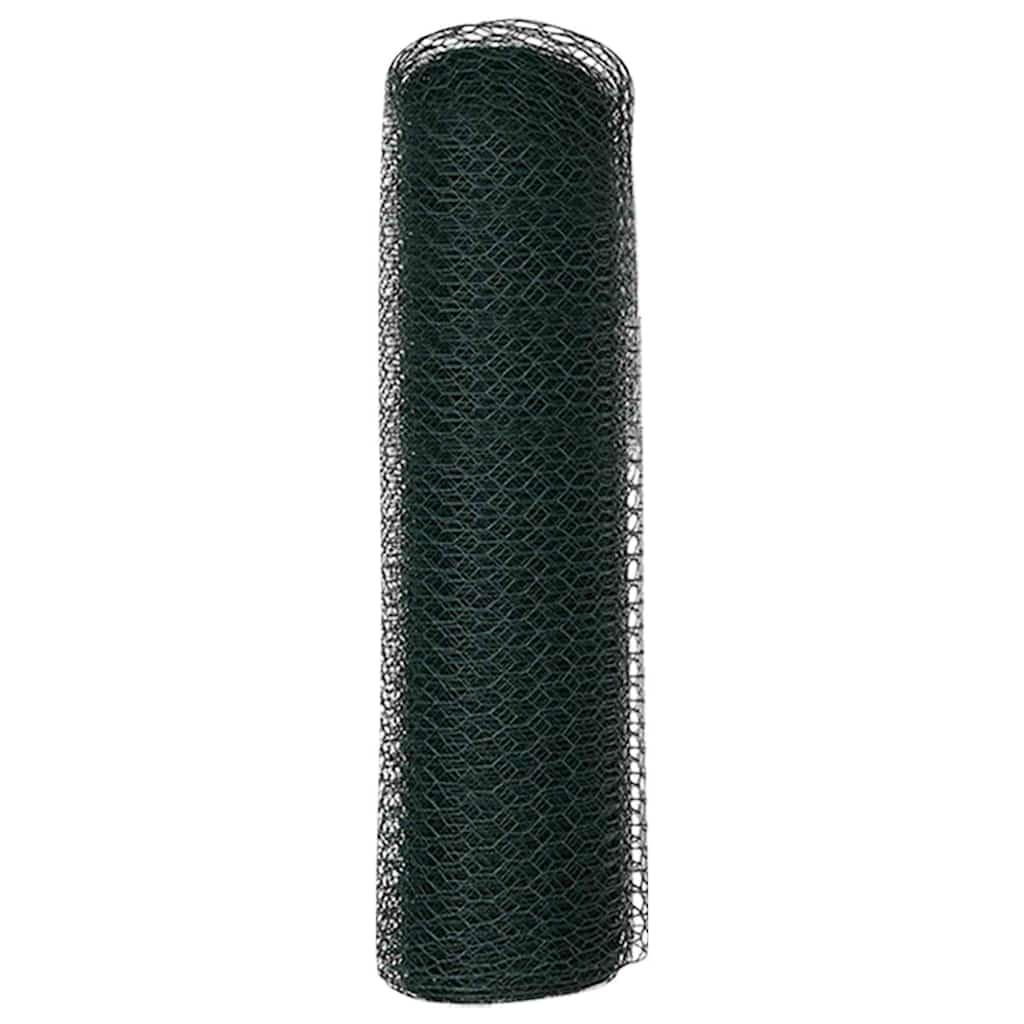Sechseckgeflecht 100 x 0,5 m, Maschendraht grün PVC beschichtet für Garten, Beetumrandung und Außeneinsatz – Robuster Drahtzaun zur individuellen Gestaltung
