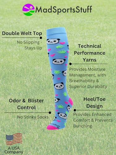 MadSportsStuff Happy Panda Bear Soccer Socks for Girls Boys Kids Women Youth Over the Calf Gift Accessories3