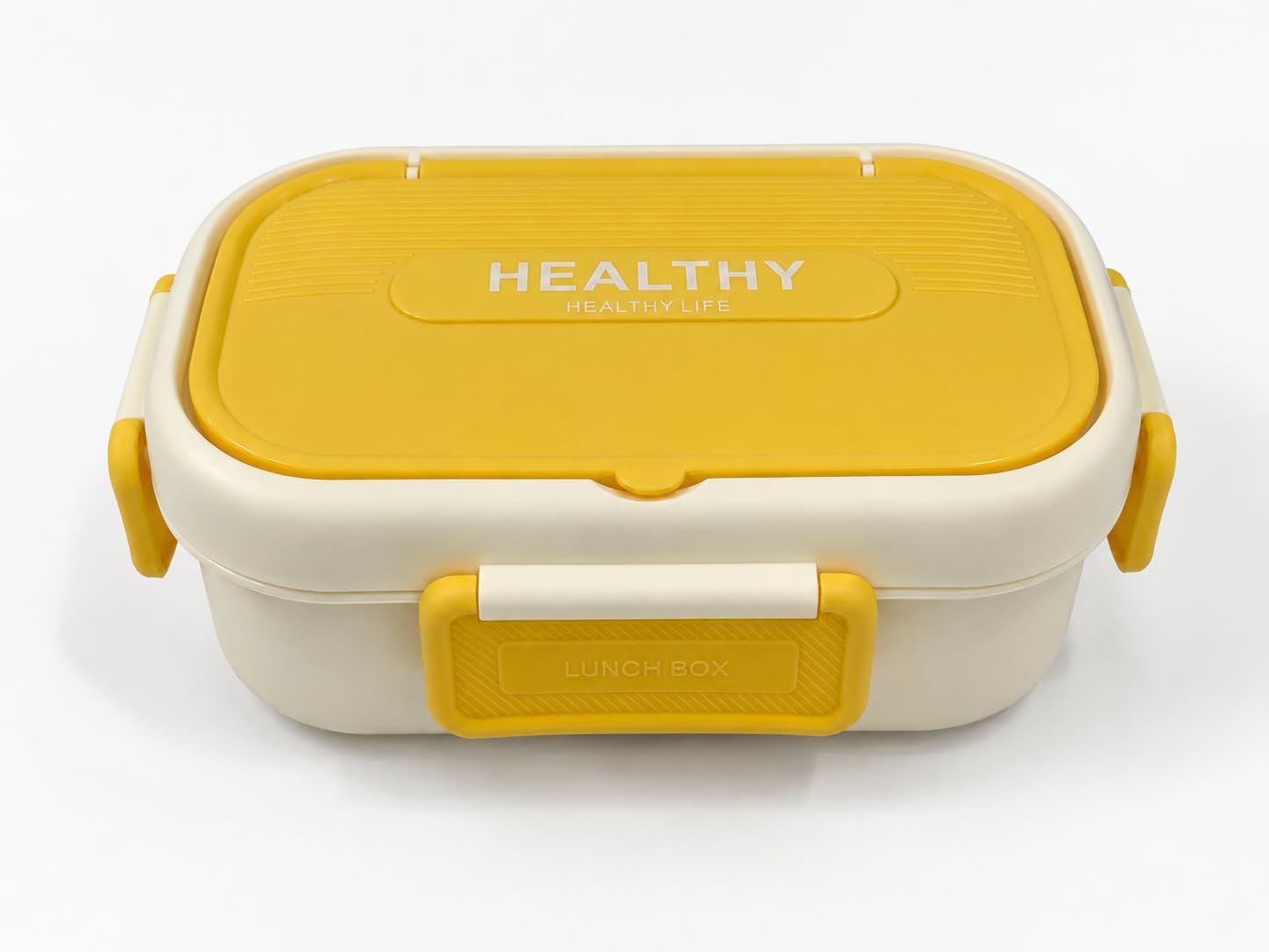 Smart Design Kids Lunch Box with 304 Stainless Steel Inner Tray | BPA Free Leak Resistant Food Grade Tiffin Box | PU Insulated | Spoon Fork Sauce Container Included | School Travel (600ml) Yellow-image-3