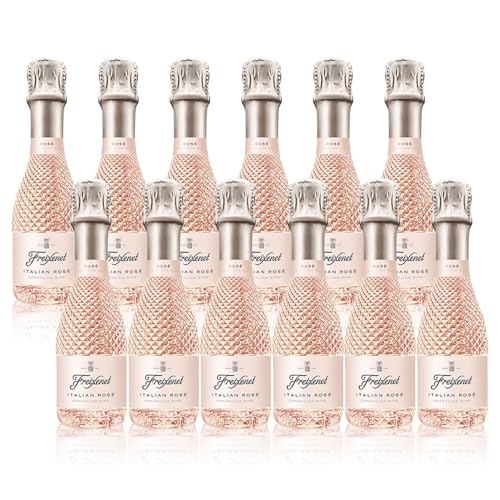 Freixenet Italian Sparkling Rosé Wine Mini Bottles (12 x 20cl) Elegant Blush Rosé (ABV 11.0%) Fruity Sparkling Wine Gift Set for Women | Iconic Pink Fizz | Rose Wine Case of 12 | Made in Italy