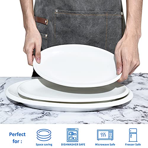 Vumdua Set of 3 Large Serving Platter, 15.9"/14"/11.6" Oval Serving Platter - Turkey Platter for Thanksgiving Entertaining holiday Party, White Serving Plates Serving Platters for Serving Food - Thumbnail 4