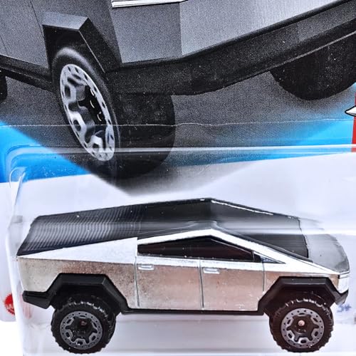 Image of Hot Wheels 1:64 Scale Tesla Cybertruck HW Rolling Metal for Ages 3 and Up by Small CLAP (Silver)