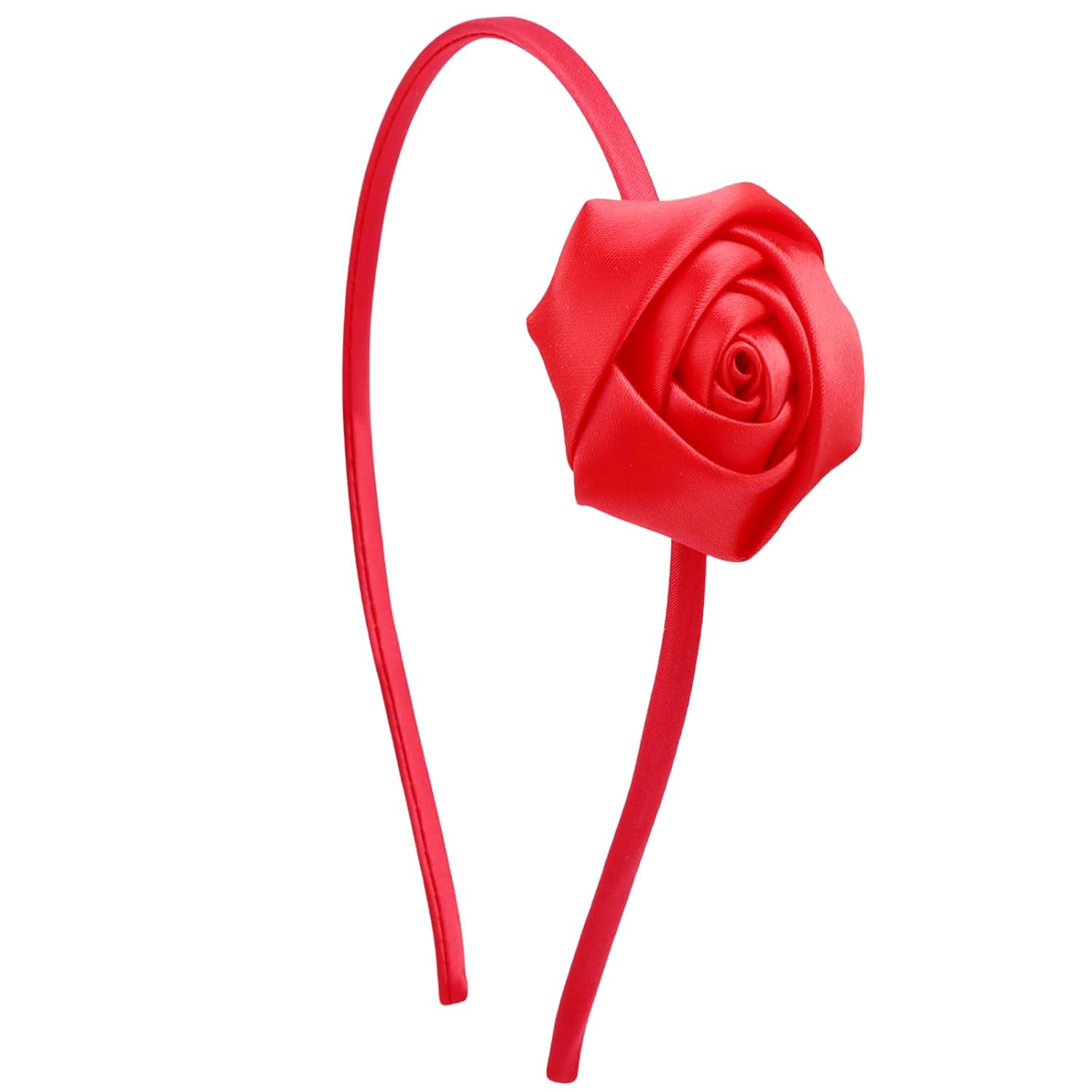 SARATA Valentine's Day Headband Hair Hoop for Women Exquisite and Romantic Red Rose Hair Bands Headbands Vintage Headdress Birthday Hair Access for Women Girls (Red)