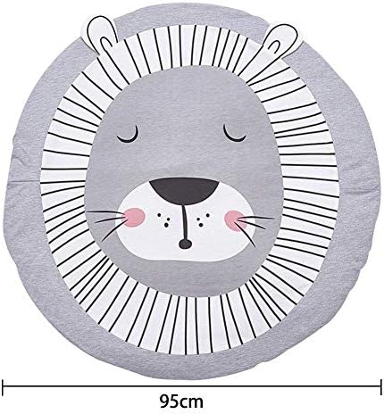 Baby Blanket Cotton, Queta Baby Play Gym Mat Playmat Activity Gym Floor Mat for Toddler Kids 90cm Soft Sleeping Mat (Lion)