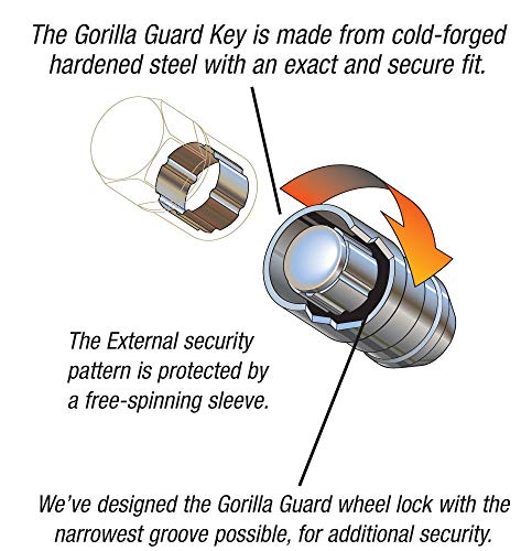 Image of Gorilla Automotive 61631-2K Gorilla Guard Acorn 12-1.50 Chr 2Key Steel Lock