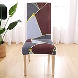 Stil: Europa SDFCZ 2021 Geometric Spandex Stuhlhussen Bedruckte Schonbez¨¹ge aus elastischem Sitzbezug f¨¹r Esszimmer Hochzeitsbankett Hotel K¨¹Che B¨¹ro-G294400, USA, 4PC