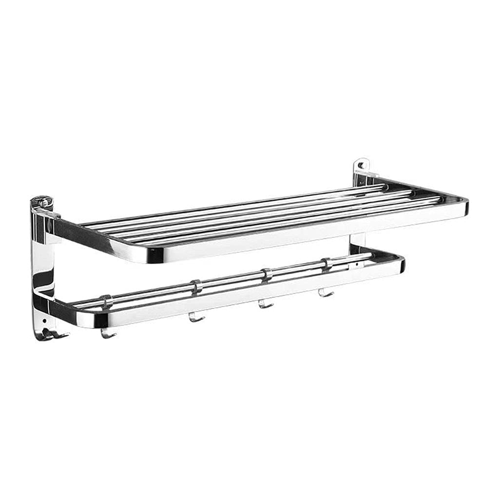 Rail de serviette pliable CRODY en acier inoxydable, porte-serviette multifonctionnel 60 cm
