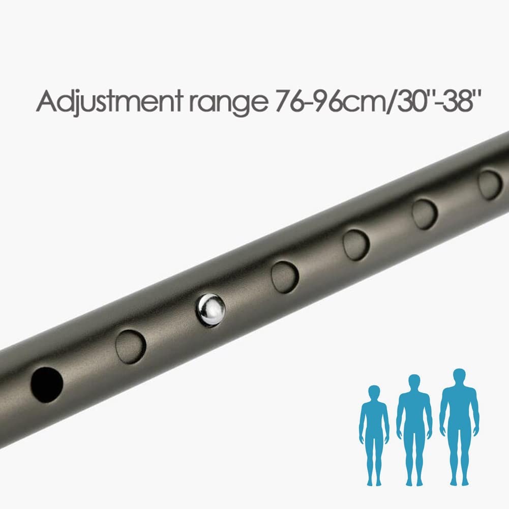 Bastón cuádruple de Aluminio para Ancianos, bastón Ajustable con Base de Cuatro Patas para Hombres y Mujeres con Altura 140-180 cm, soporta hasta 100 kg