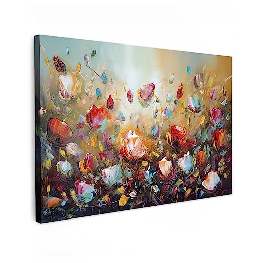 MuchoWow© Quadros Decoração Sala 120x80 cm Cuadros Decoracion Dormitorios Lienzos Decorativos para Dormitorios Modernos Flores - Arte - Naturaleza - Óleo