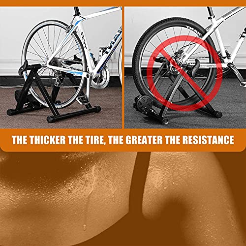Bike Trainer Stand Magnetic Bicycle Resistance Trainers Foldable Stationary Bike Stand For Indoor Riding With Noise Reduction Wheel 5 Levels Resistance #TOP6