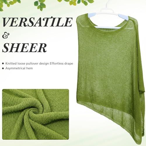 Image of Women Sheer Poncho Shrug Summer Sheer Blouse Top Lightweight Poncho Bolero for Evening Dress