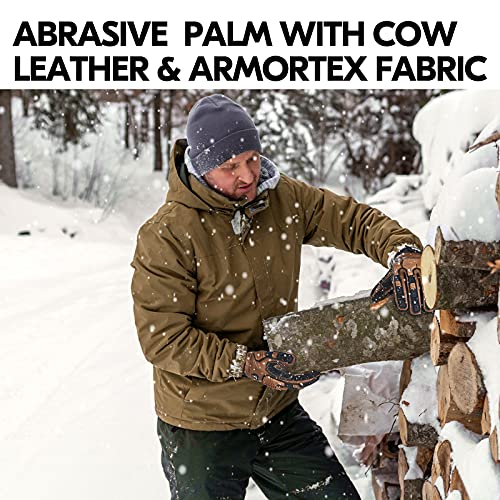 Vgo... 1 Pair -20℃/-4°F Coldproof,Winter Work Leather Gloves,Mechanics Gloves,Impact Gloves,Anti-Vibration Gloves,Heavy Duty,Water Resistant(Size Xl,Brown,Ca7722Flwp) #TOP4