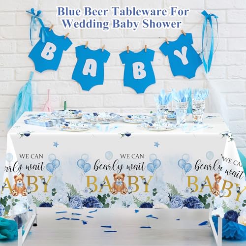 image for Yungyan 194 Pcs Bear Baby Shower Decorations We Can Bearly Wait Tablew