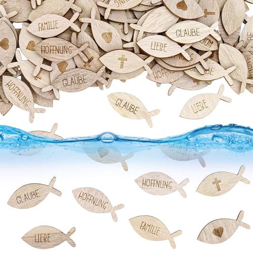 SZSMW 120 DéCorations de Table - Mini Poissons En Bois - Poissons Bois DéCo - IdéAl pour Les Cartes de DéCoration, Les Invitations, Les...