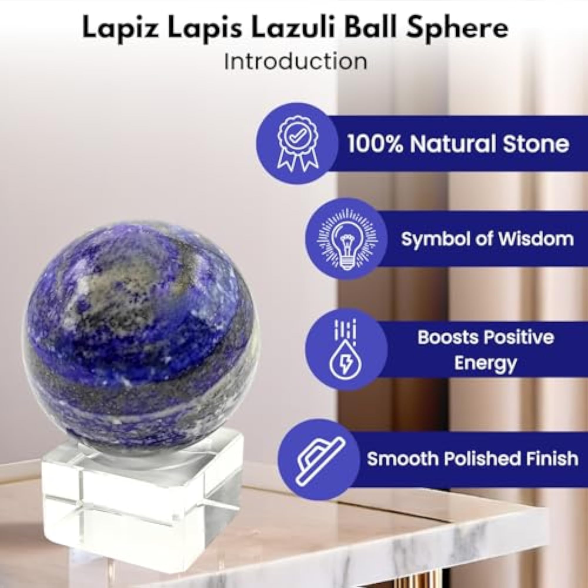 Natural Lapis Lazuli Ball Sphere for Feng Shui