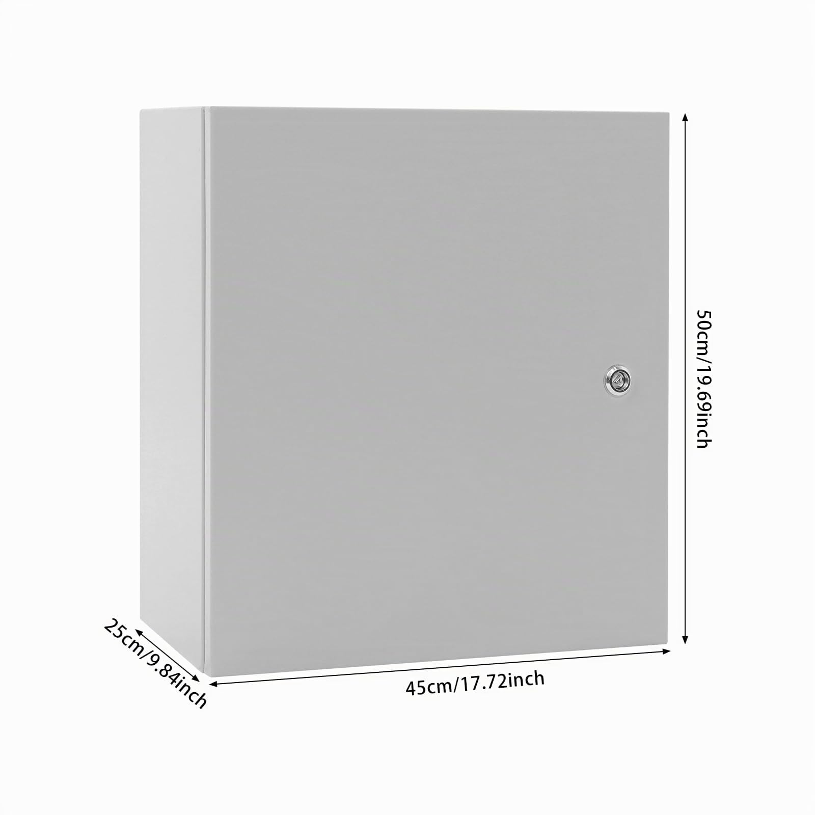 Armario de distribución exterior IP65 con interruptor Caja de distribución con cerradura Impermeable Caja eléctrica para interior y exterior (45 x 50 x 25 cm)