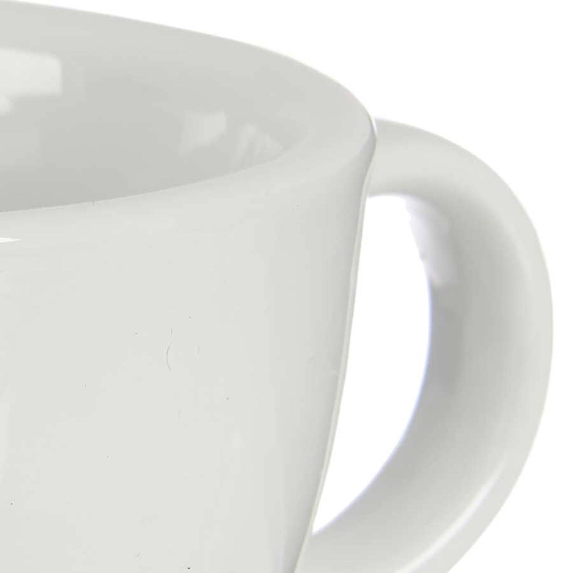 San Ignacio Set 6 tazas cafe porcelana blanca con platillos colección VESSIA