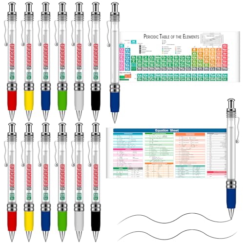 Harloon 12 Pack Chemistry Periodic Table of Elements Pen Ballpoint Scroll Pens with...