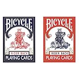Bicycle マジックに最適！トランプの王様「BICYCLE バイスクル ライダーバック808 ポーカーサイズ」レッド＆ブルーをセットでGET!！