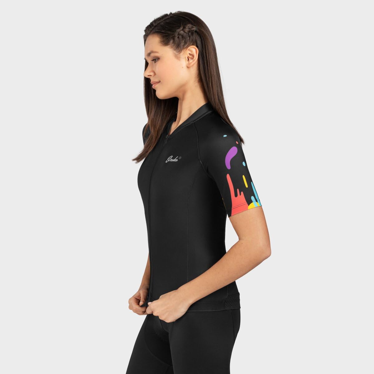 SIROKO - Koszulka Rowerowa dla Kobiet Siroko M2 Aquarelle