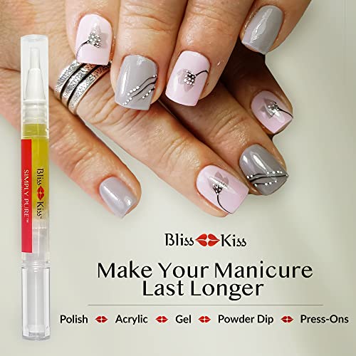 Bliss Kiss | 1 Crisp Fragrance | Nail Oil Cuticle Pen W/Vitamin E & Jojoba⏤Nail Strengthener Nail Growth Treatment For Brittle Peeling Breaking Thin Nails #TOP2