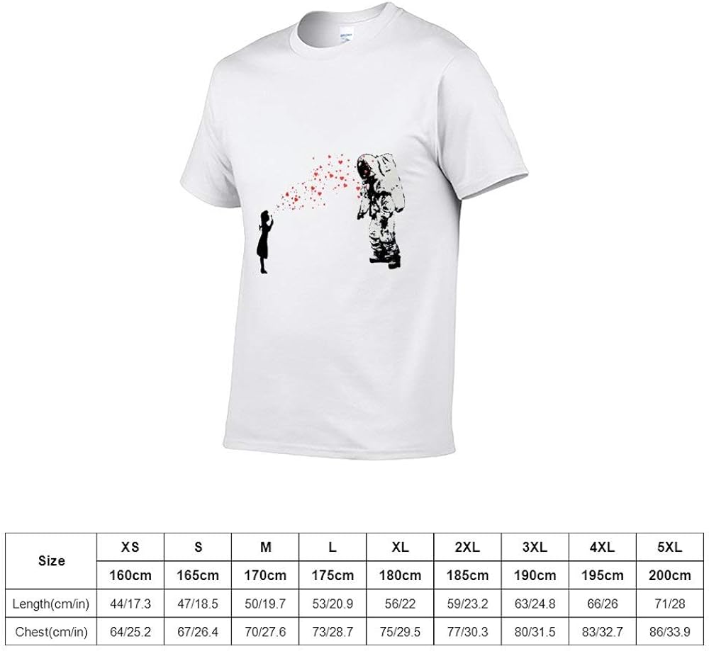 Amazon Banksy アート壁紙 宇宙飛行士と小さな女の子tシャツ メンズ 半袖 無地 綿 ゆったり プリント おしゃれ お Tシャツ カットソー 通販