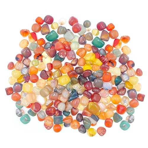 400g Edelsteine Ausgraben, 8-12mm Bunt Kleine Trommelsteine Edelsteine für Schatzsuche, Multicoloured Agate Tumbled Gemstones Halbedelsteine Glückssteine für Dekoration, Edelsteinspiel