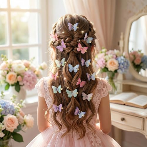 18 piezas Pinzas de Mariposa con Strass, Clips Brillantes para el Cabello, Accesorios Lindos para Mujeres y Niñas, Regalos para Fiesta Temática, Prom, Cumpleaños y Boda miniatura 6