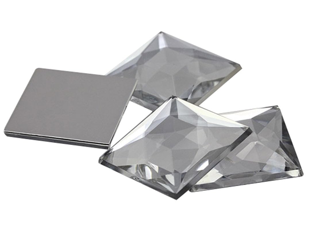 Allstarco Crystal Clear A01 24Mm Flat Back Acrylic Square Gems Rhinestones Cosplay Costume Embelishments - 14 Pieces (Crystal Clear A01)