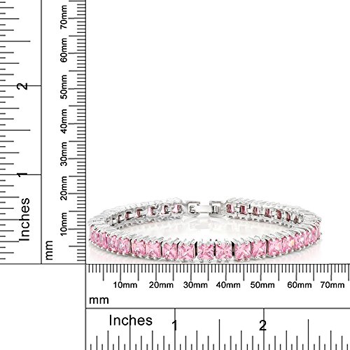 Gem Stone King Princess Cut Cubic Zirconia Classic Tennis Bracelet for Women (15.00 Cttw, 4MM CZ, Size 7 Inch)3