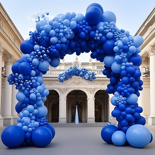 Image of KBZVNAF Royal Blue Latex Party Balloons 50 Pack 12 inch | Blue Helium Matte Balloons for Birthday Wedding Baby Shower Graduation Gender Reveal Party Decorations