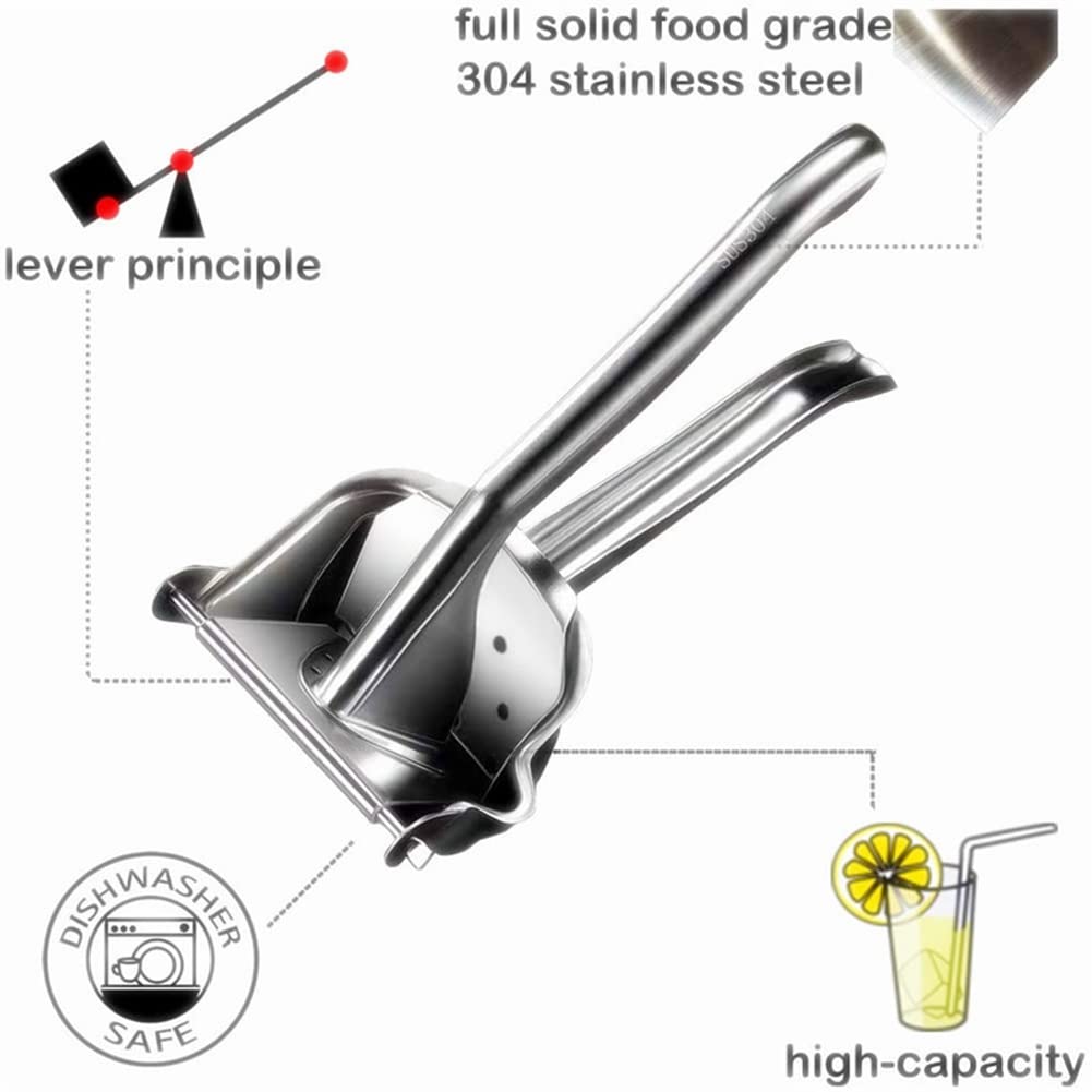 Exprimidor manual, Exprimidor manual de naranjas acero inoxidable auténtico, resistente