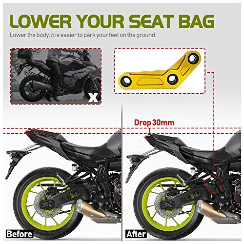 FATExpress Motorcycle CNC Aluminum Rear Suspension Lowering Link Kit Linkage Drop Kits 30mm for Yamaha MT07 FZ07 MT FZ 07 MT-07 FZ-07 Accessories 2014 2015 2016 2017 2018 2019 2020 2021 14-21 (Black)
