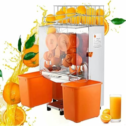 Exprimidor Comercial de Naranjas automático de 120 W, de masticación Lenta con gabinete de Acero Inoxidable, Profesional para Naranjas y Limones.