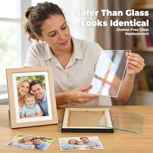 Image of 5 Pack Plexiglass Sheets 10x14 inch Flexible 1mm | Shatterproof Clear Acrylic Sheet for Picture Frame Glass Replacement, DIY Crafts & Pet Guards | Easy to Cut PET Plastic Board