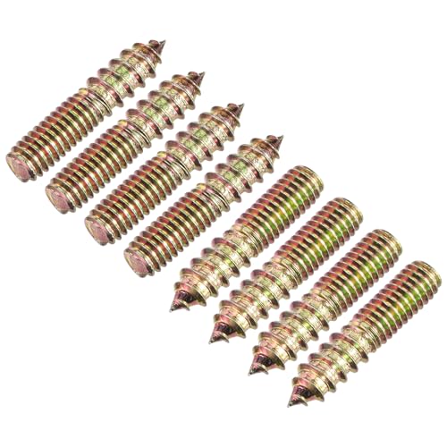 Image of uxcell 5 /16-18x1-1 /2 Hanger Bolts, 12pcs Double Ended Screws Wood Dowel Screws for Furniture