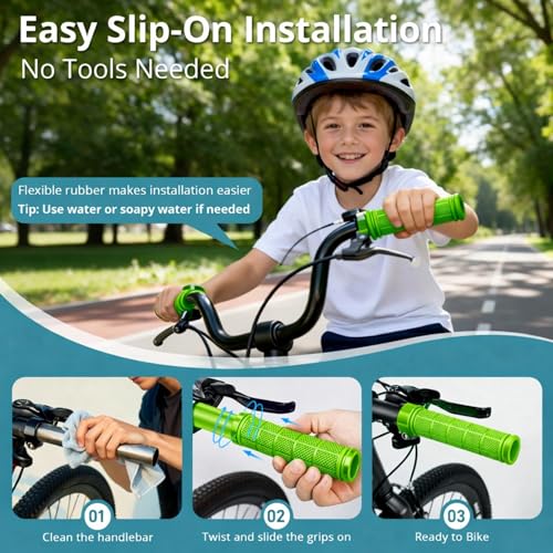 Image of CHUNZEXI 4 PCS Bike Handlebar Grips, Rubber Bicycle Bar Grips Replacement, Non-Slip Handle Grips for Kids Bikes, Scooters, BMX, Mountain & Cruiser Bikes