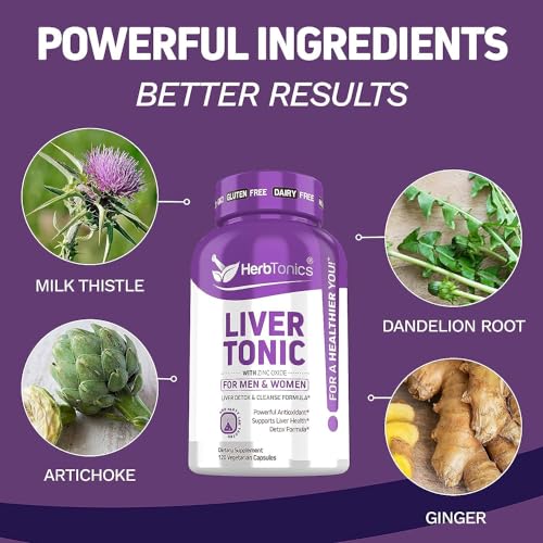 Herbtonics Liver Cleanse Detox & Repair Formula | 20+ Herbs: Milk Thistle, Artichoke Extract, Silymarin & Dandelion | Liver Health & Function | 120 Vegan Capsules - Image 5