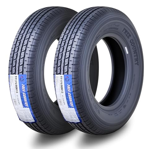 Image of Free Country GRAND RIDE Set 2 Premium Trailer Tires ST175 /80R13 8PR Load Range D w /Scuff Guard