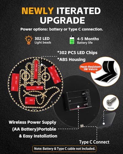 Image of 8-in-1 Hand Gesture Light for Car, [4 Gestures & 4 Emojis] Glogesture Light with Heat-Resistant 3M Velcro, [Remote Control] Road Rage Hand Led Sign for Car Window, Funny Truck Accessories