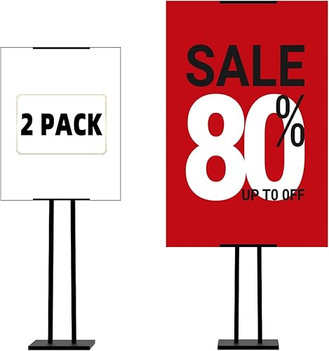 Soporte para letreros, soporte para póster, soporte ajustable para letreros de hasta 42 pulgadas, ideal para bodas, restaurantes o negocios (paquete