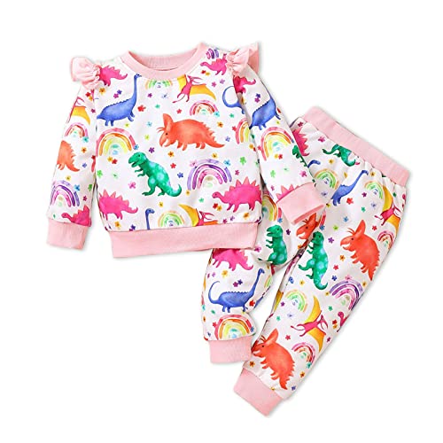 Image of PATPAT Baby Girl Outfits Long Sleeve Pullover Sweatshirt Fall Winter Baby Clothes