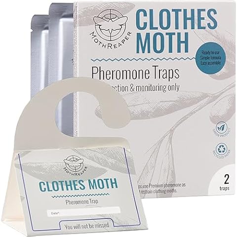 Moth Lures for House 2-Pack, Moth Lures Clothes, Clothes Moth Lure, Clothing Moth Lures, Moth Indoor, Moth Lure for Closets & Carpet Cover