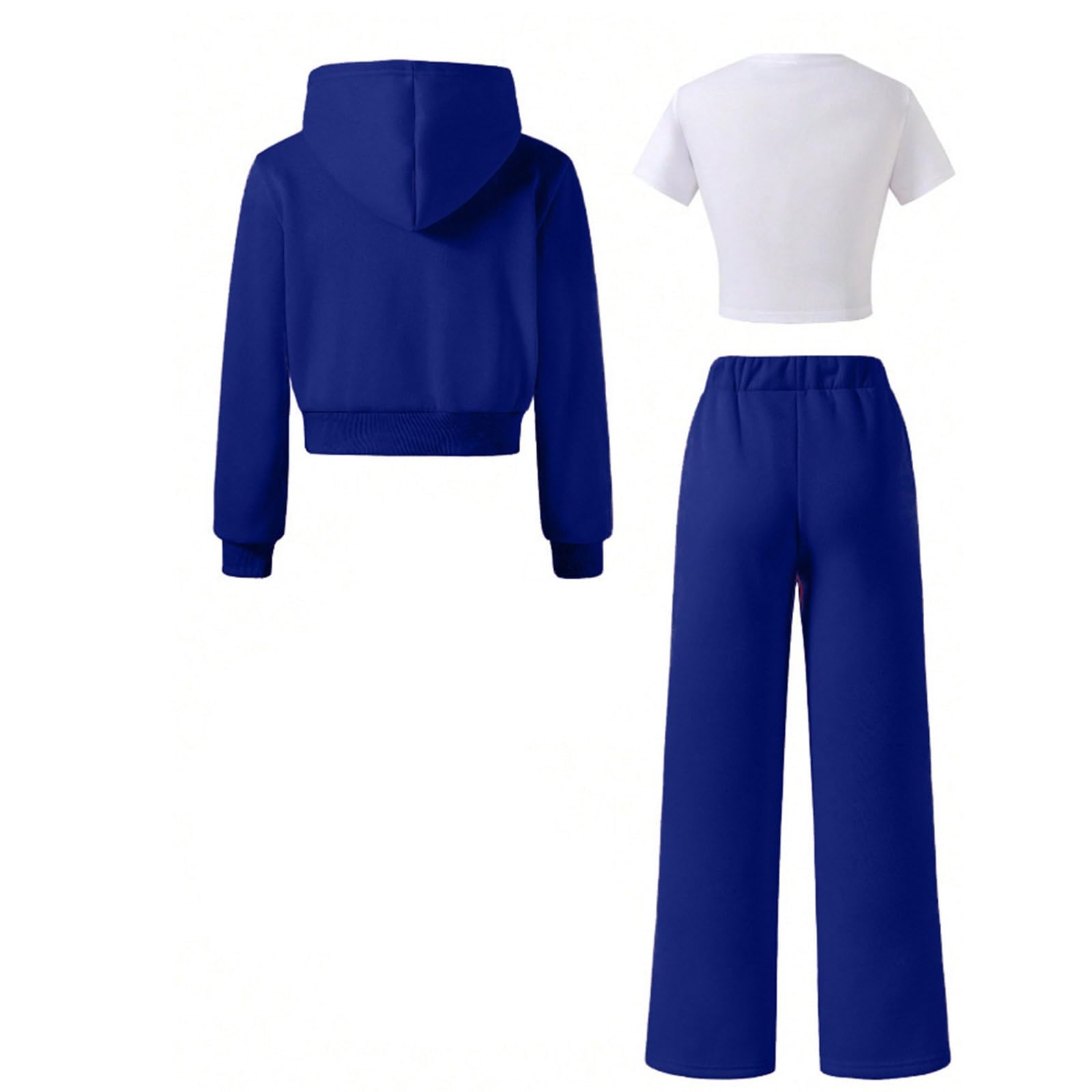 Chándal con capucha y cremallera para niñas y pantalones de pierna