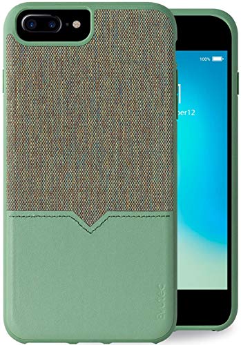 Evutec Compatible With Iphone 6 Plus/6S Plus/7 Plus/8 Plus Unique Heavy Duty Case Premium Leather + Tpu Shockproof Interior Slim Protective Phone Cover- Chroma/Sage With Afix+ Vent Mount #TOP4