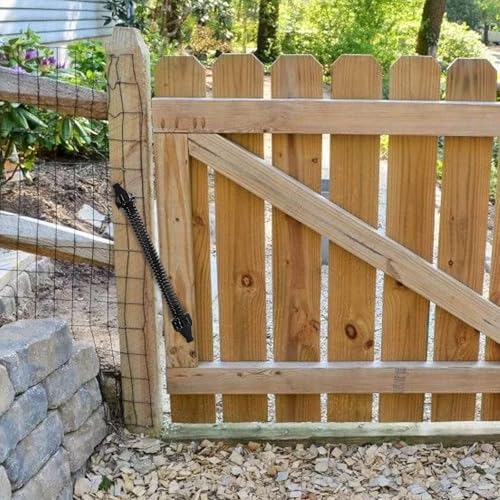 Muelle de puerta de cierre automático resistente de 14 pulgadas para exteriores con herramienta de tensión ajustable, paquete de 2 para seguridad de puerta
