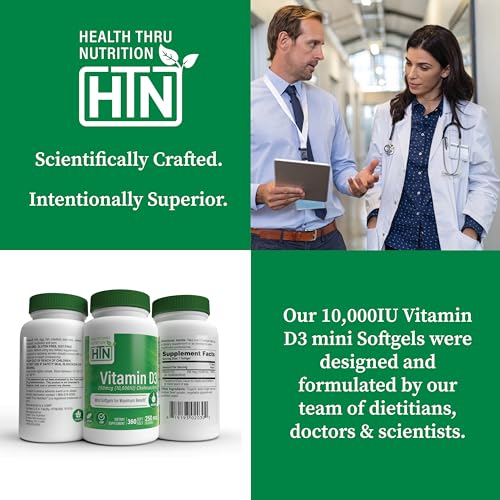 Image of Health Thru Nutrition Vitamin D3 10,000iu - 250 mcg 360 Mini Softgels